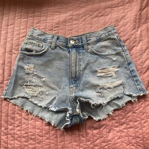 Zara Distressed Jean Shorts